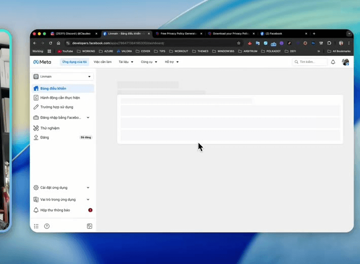 Meta app Live, Publish shows Published