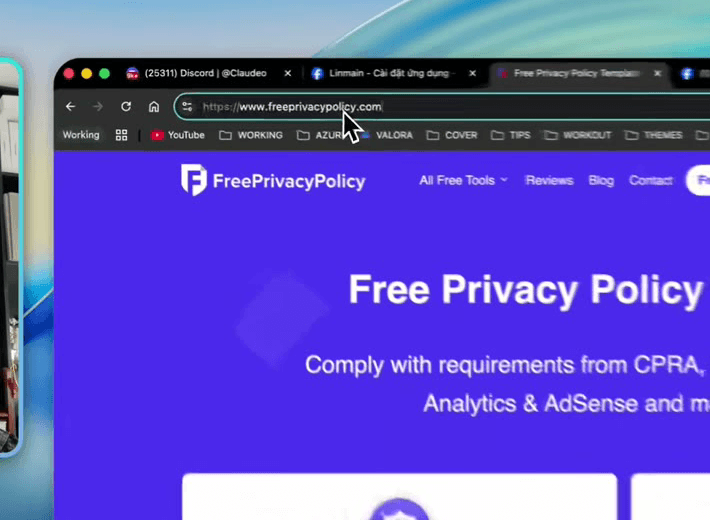 Create a Privacy Policy URL for the Meta app